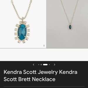Kendra Scott Bret gold aqua apatite or very blue Pendant Necklace genuine